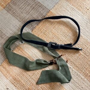 Free People Black and Olive Belt Duo